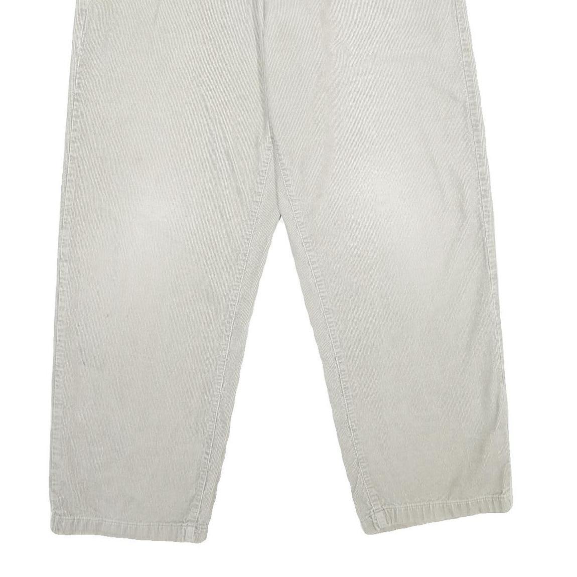 CHAPS Mens Cotton Beige Classic Straight Trousers W34 L30 Casual Zip Closure