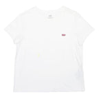 LEVI'S Mens White Classic T-Shirt M Short Sleeve Crew Neck Logo Embroidered