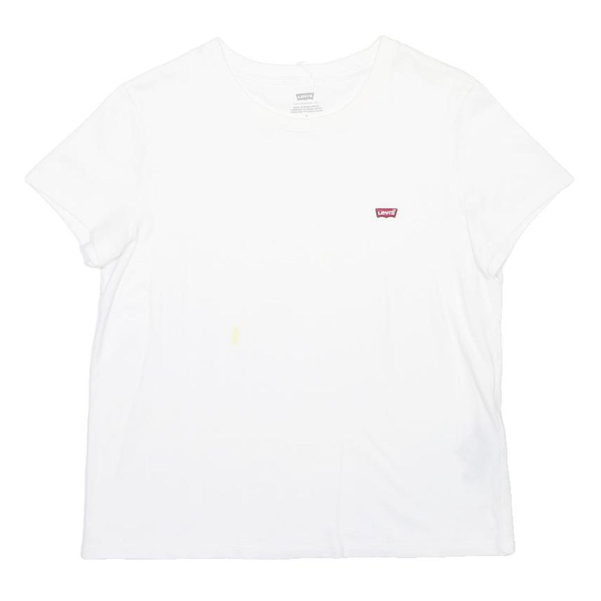 LEVI'S Mens White Classic T-Shirt M Short Sleeve Crew Neck Logo Embroidered