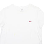 LEVI'S Mens White Classic T-Shirt M Short Sleeve Crew Neck Logo Embroidered