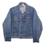 PLAIN POCKETS Womens Blue Denim Jacket S Cotton Button Closure Classic Fit
