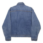 PLAIN POCKETS Womens Blue Denim Jacket S Cotton Button Closure Classic Fit