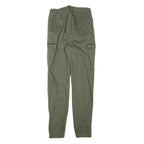 DENIM COLLECTION Womens Cotton Blend Green Slim Straight Trousers W24 L26 Zip