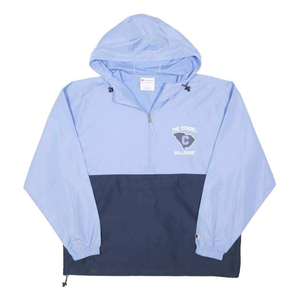 CHAMPION Mens Light Blue & Navy Citadel Bulldogs Zip Hooded Jacket XL Polyester