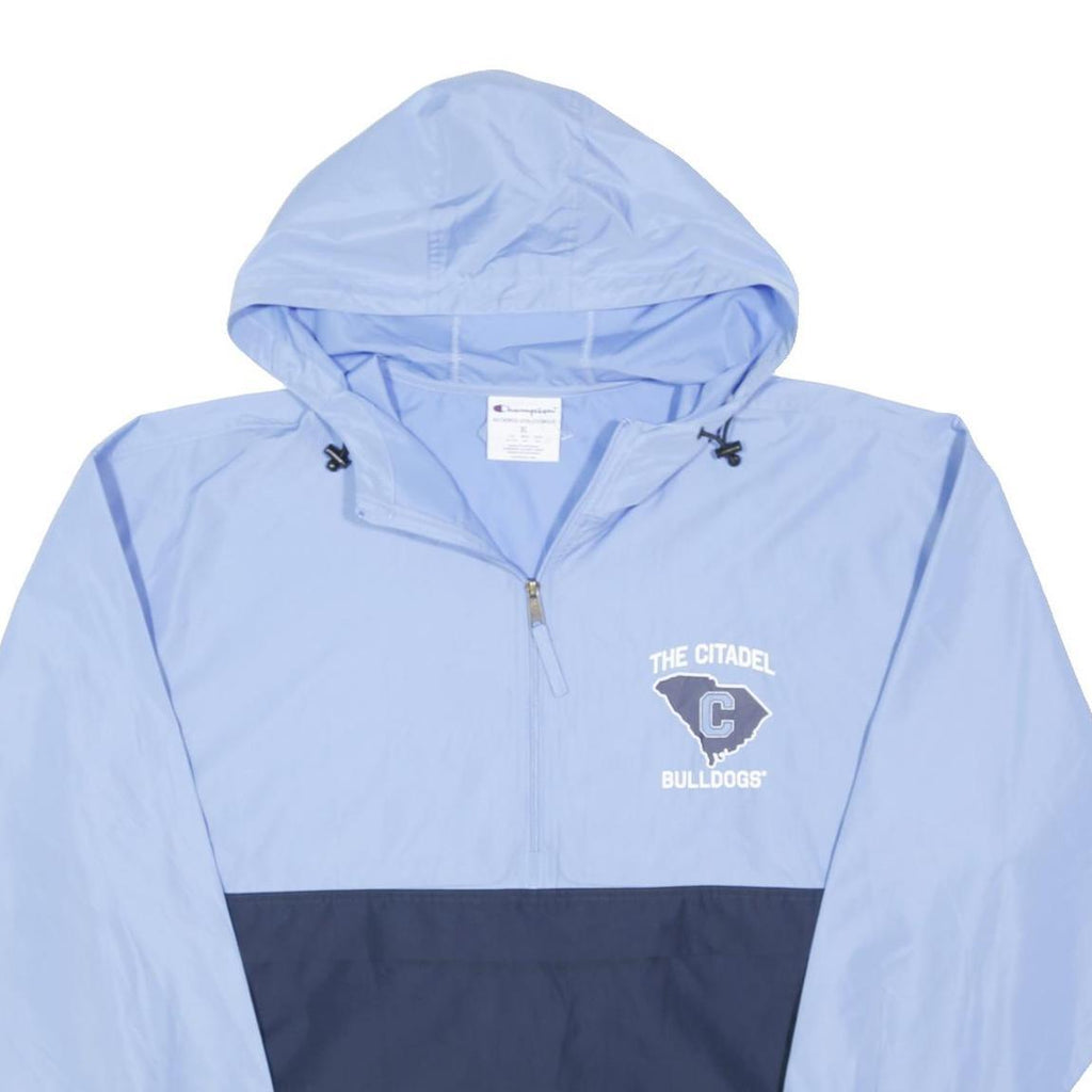 CHAMPION Mens Light Blue & Navy Citadel Bulldogs Zip Hooded Jacket XL Polyester