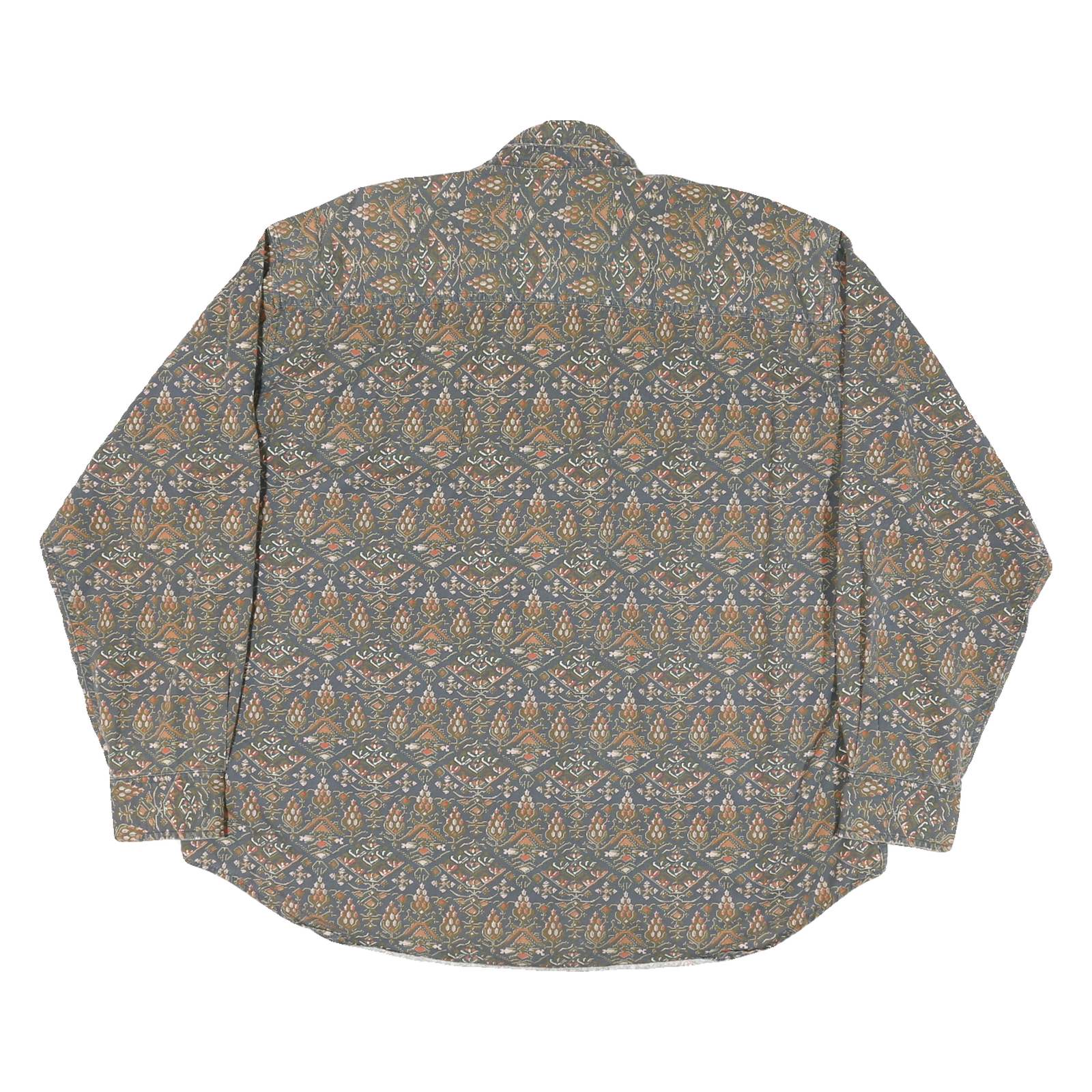 DOCKERS Mens Green Pattern Shirt XL Cotton Blend Long Sleeve Casual