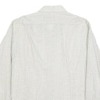 HUGO BOSS Mens White & Grey Patterned Shirt XL Lightweight Polyester Blend Smart