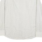 HUGO BOSS Mens White & Grey Patterned Shirt XL Lightweight Polyester Blend Smart