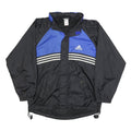 ADIDAS Mens Black & Blue Track Jacket L Synthetic Plain Zip Closure Sportswear