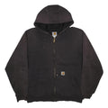 CARHARTT Insulated Mens Black Zip Up Hoodie 2XL Workwear Heavyweight