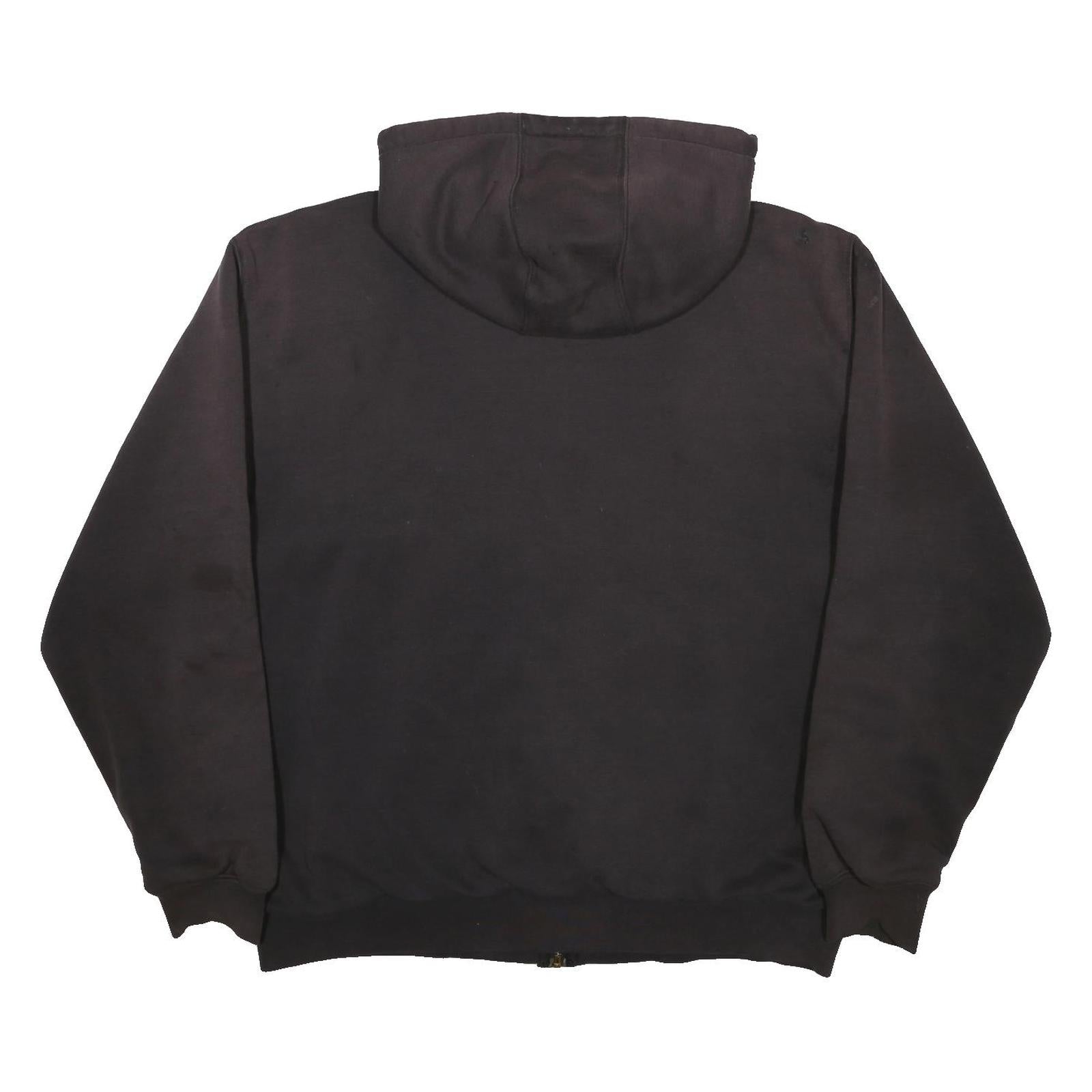 CARHARTT Insulated Mens Black Zip Up Hoodie 2XL Workwear Heavyweight