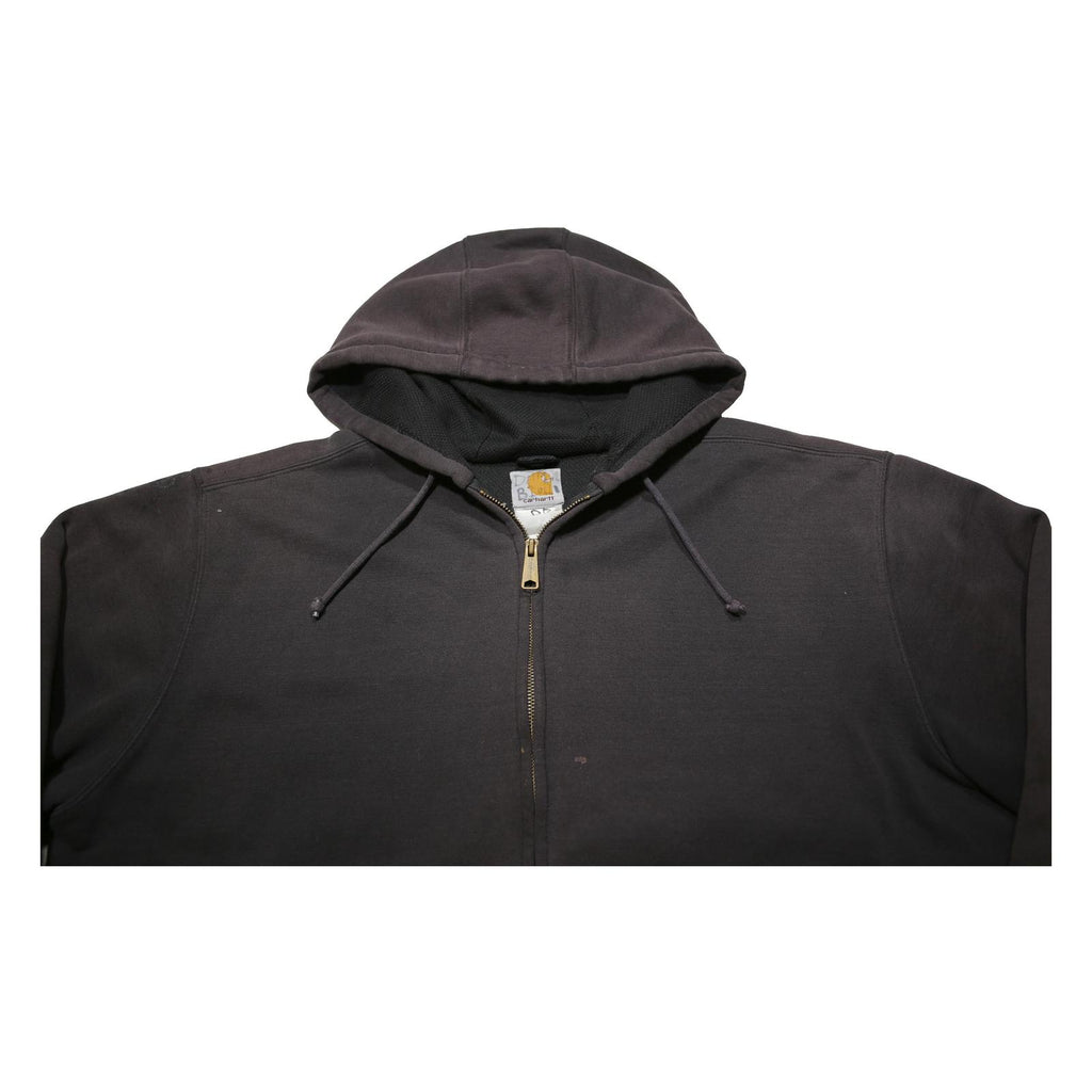 CARHARTT Insulated Mens Black Zip Up Hoodie 2XL Workwear Heavyweight