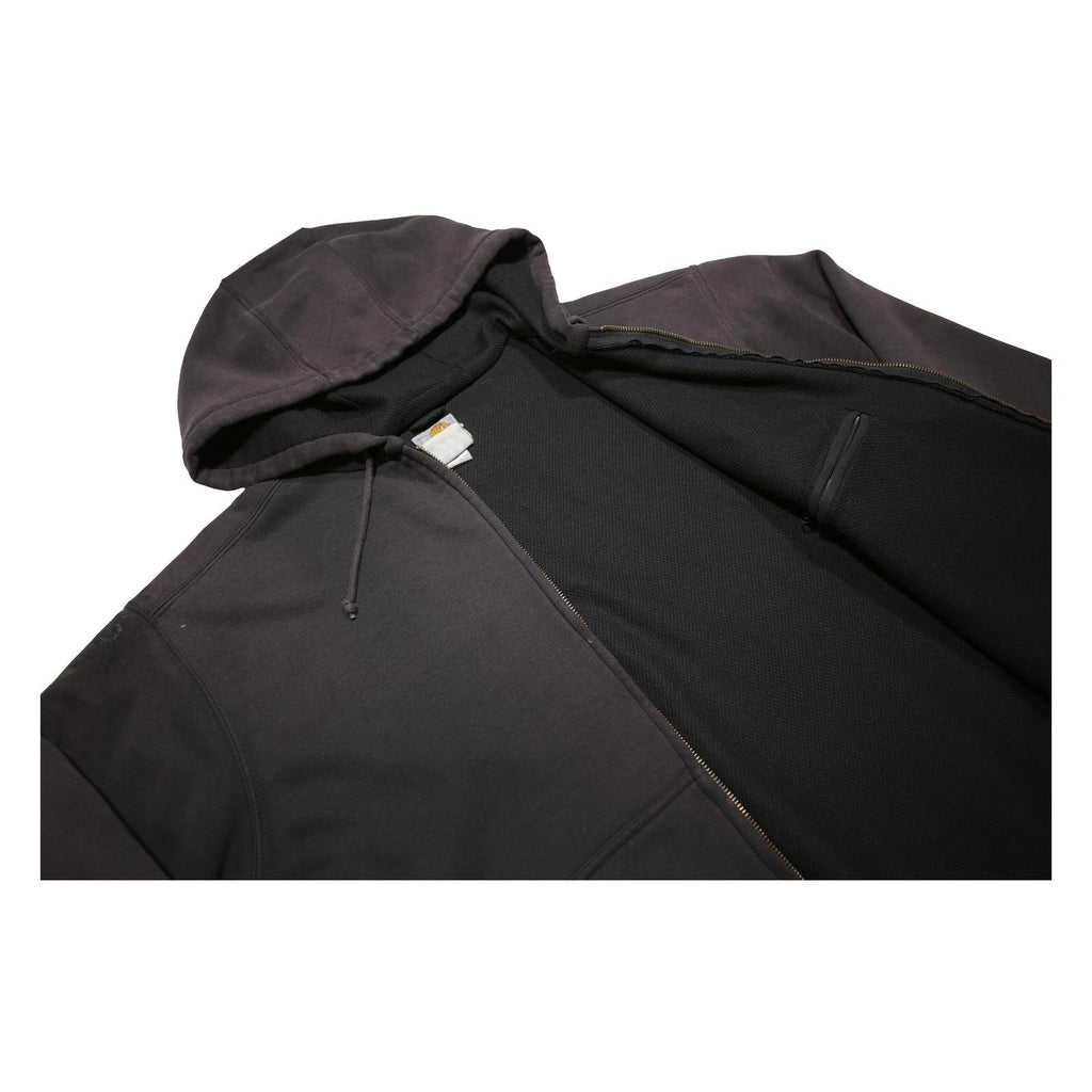 CARHARTT Insulated Mens Black Zip Up Hoodie 2XL Workwear Heavyweight