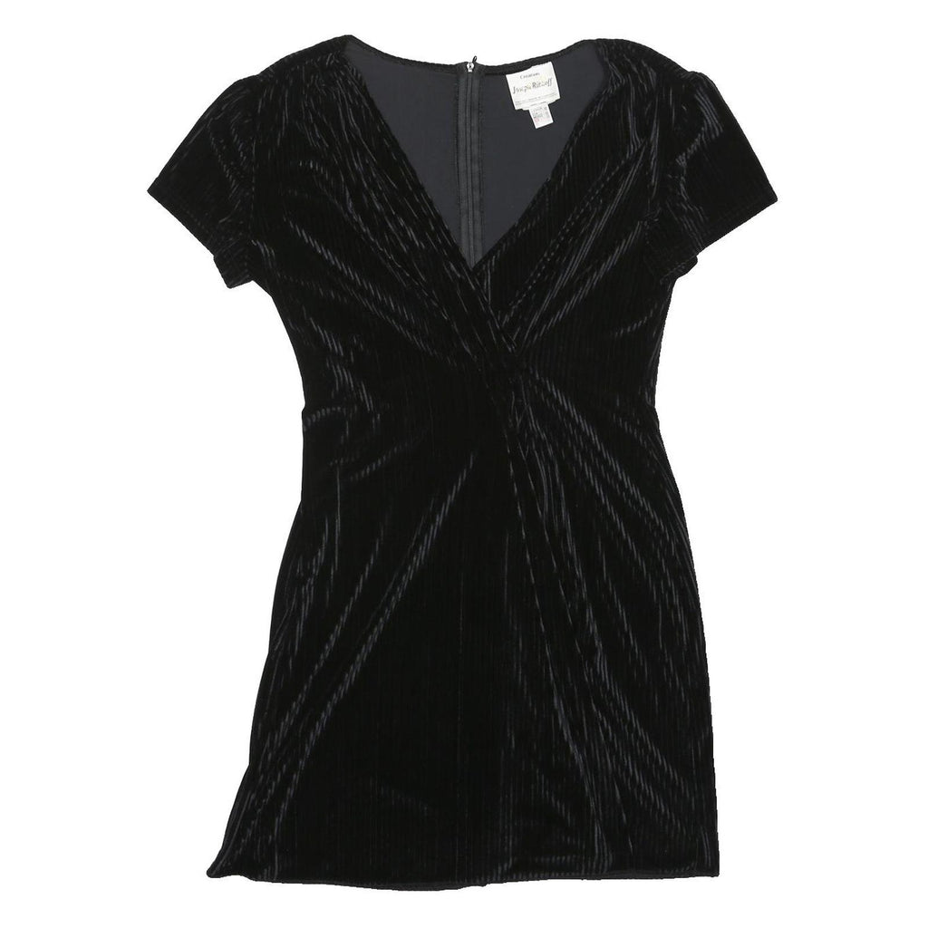 JOSEPH RIBKOFF Womens Black Velvet Bodycon Dress Short Sleeve Mini UK 12 Evening