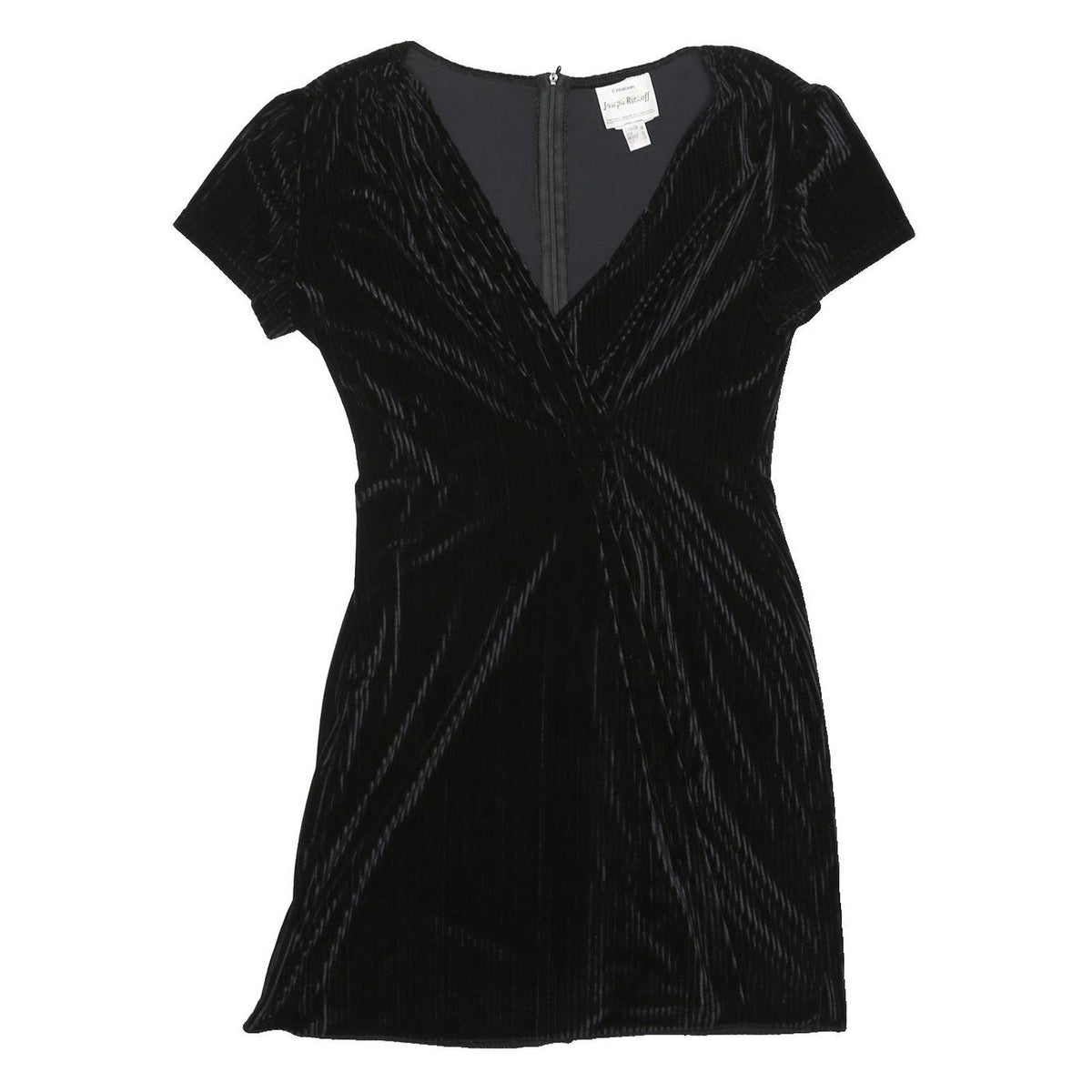 JOSEPH RIBKOFF Womens Black Velvet Bodycon Dress Short Sleeve Mini UK 12 Evening