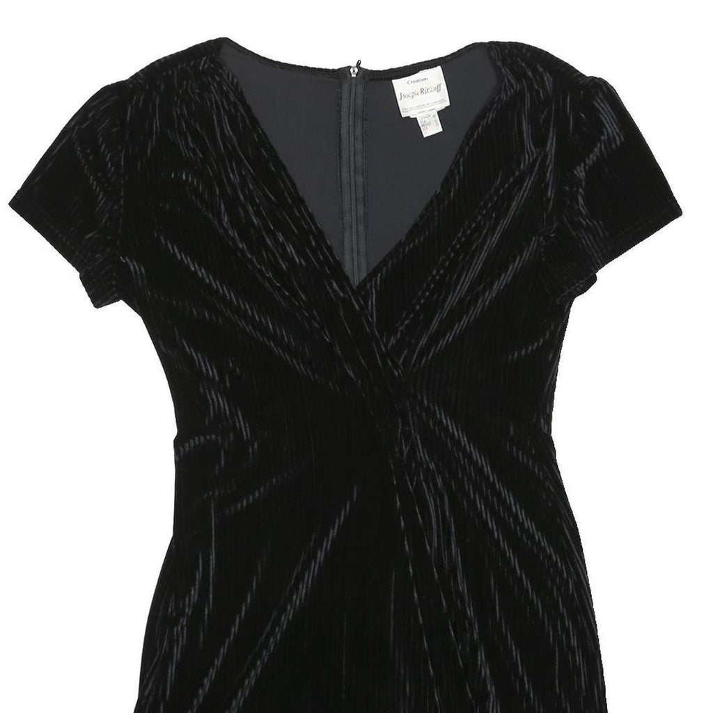 JOSEPH RIBKOFF Womens Black Velvet Bodycon Dress Short Sleeve Mini UK 12 Evening