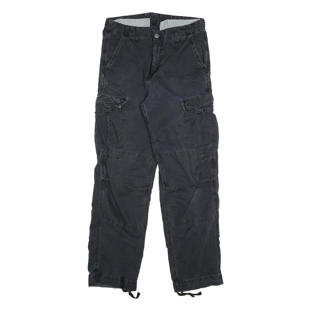 CARHARTT Mens Cotton Blend Relaxed Cargo Trousers Black W30 L30 Workwear Utility
