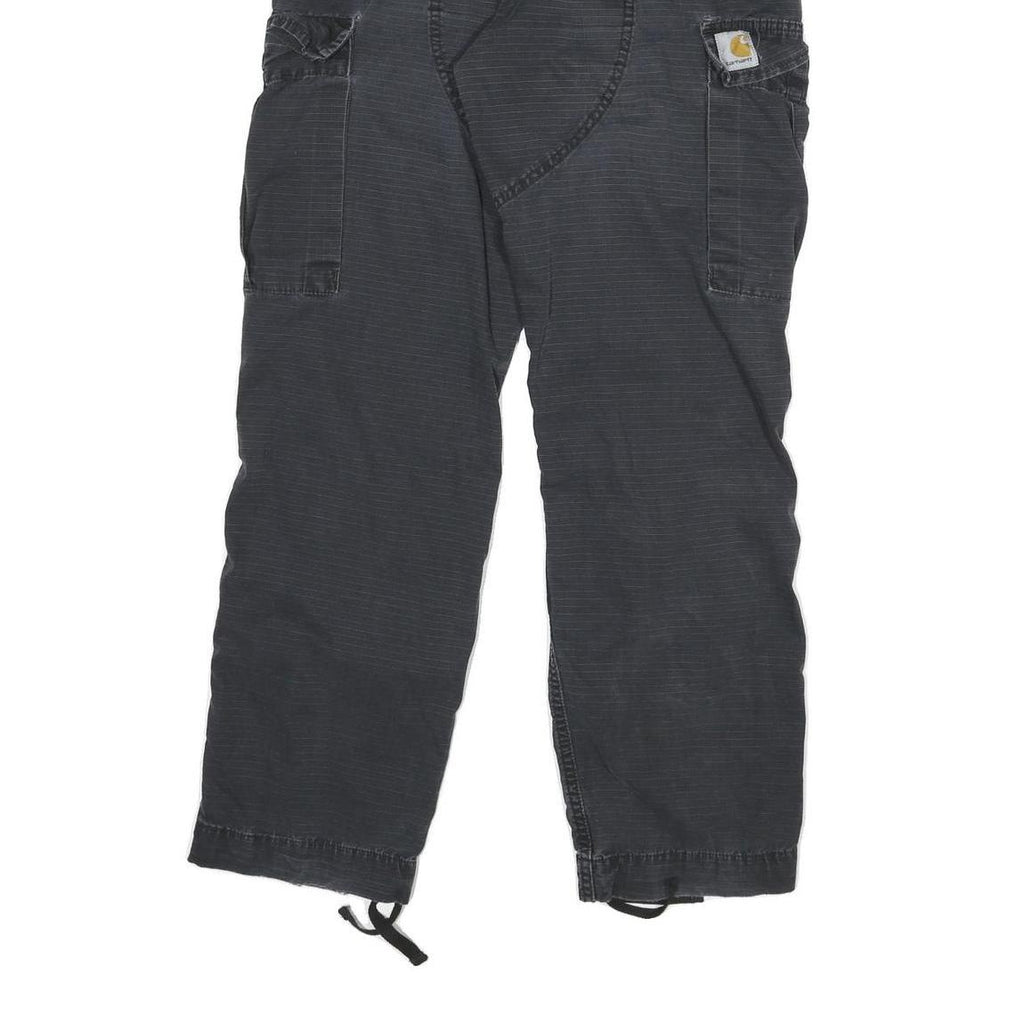CARHARTT Mens Cotton Blend Relaxed Cargo Trousers Black W30 L30 Workwear Utility