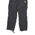 CARHARTT Mens Cotton Blend Relaxed Cargo Trousers Black W30 L30 Workwear Utility
