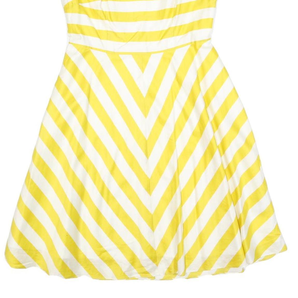 BODEN Womens Yellow & White Cotton Blend Day Dress Sleeveless Knee Length UK 8