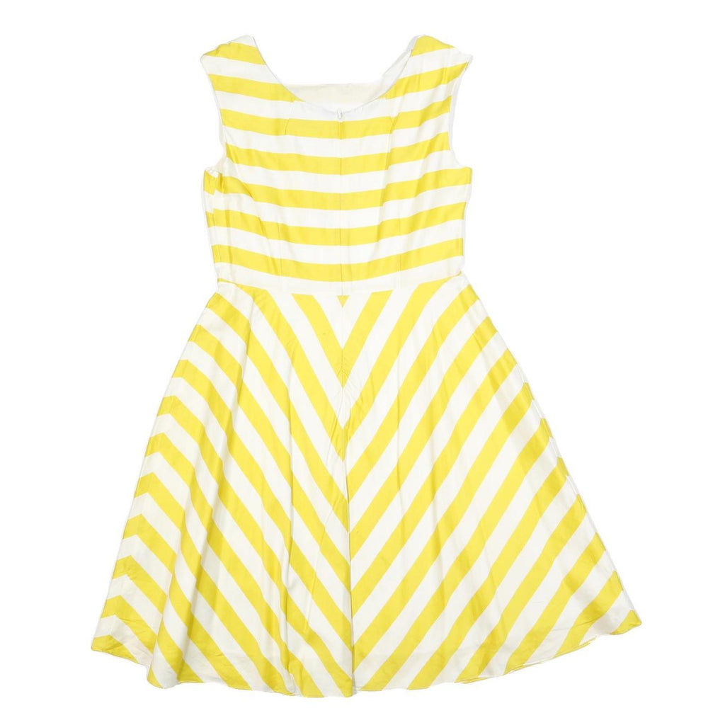 BODEN Womens Yellow & White Cotton Blend Day Dress Sleeveless Knee Length UK 8
