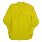 Womens Printed Shirt Yellow High Neck 90s Viscose Polka Dot M