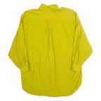 Womens Printed Shirt Yellow High Neck 90s Viscose Polka Dot M