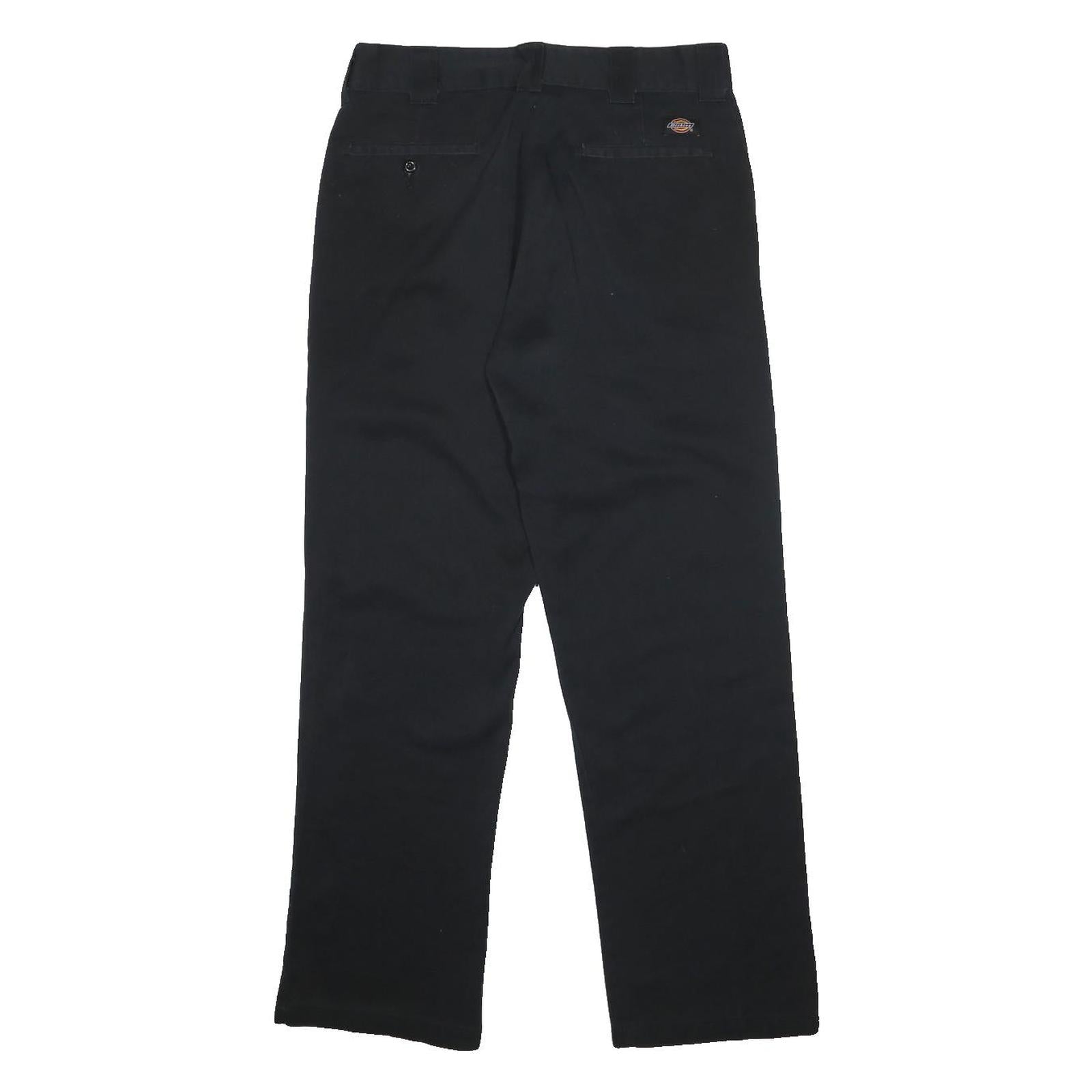DICKIES Mens Black Regular Fit Straight Leg Trousers W32 L31 Workwear Casual