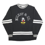 DISNEY Womens Black & White Mickey Classic Crew Neck L Sweatshirt Retro Style
