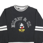 DISNEY Womens Black & White Mickey Classic Crew Neck L Sweatshirt Retro Style