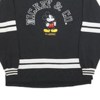 DISNEY Womens Black & White Mickey Classic Crew Neck L Sweatshirt Retro Style