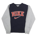 NIKE Mens Navy & Grey Cotton Blend Crew Neck S Sweatshirt Sports Casual