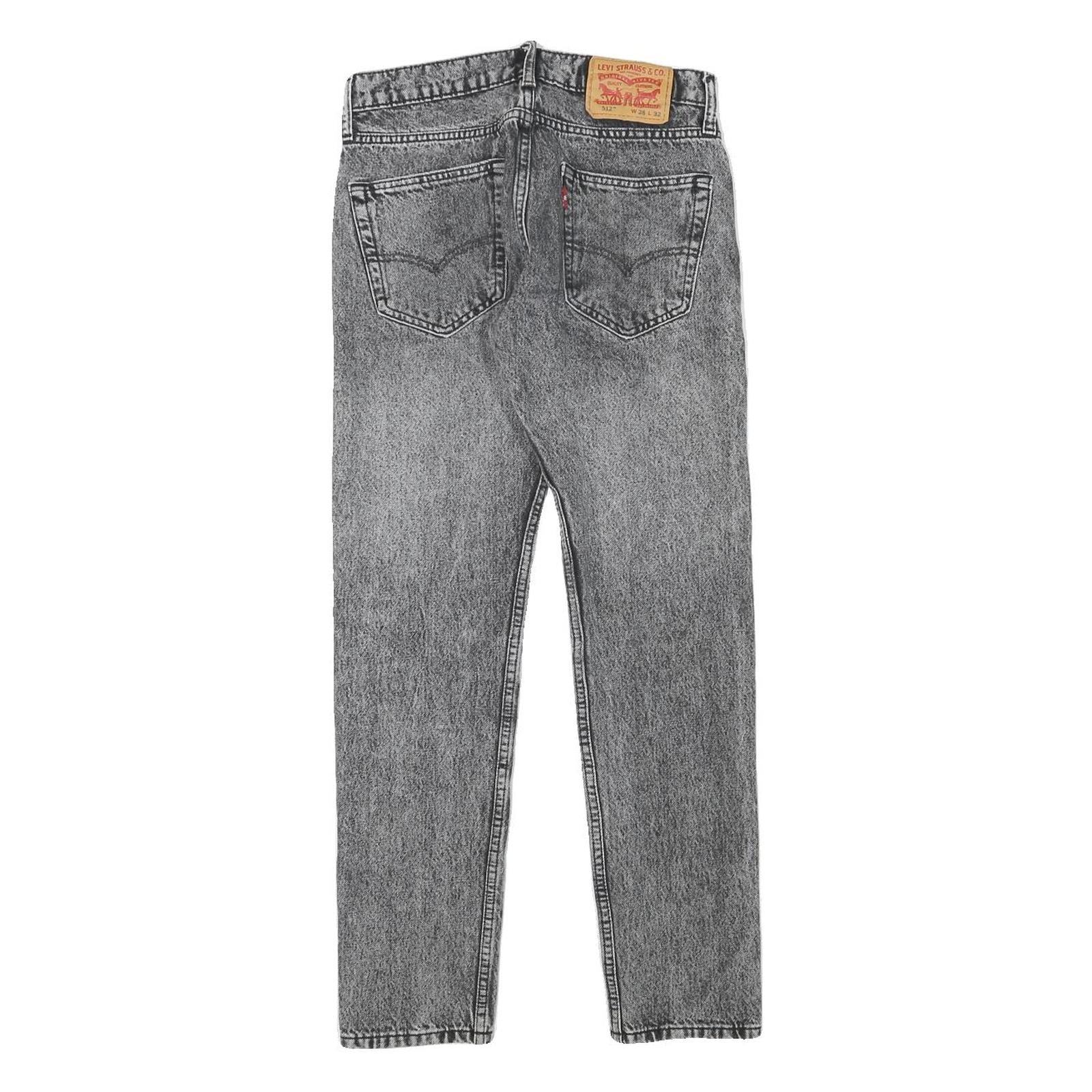 LEVI'S Mens Slim Grey Denim Slim Fit Jeans W27 L28 Iconic Classic Cotton Blend