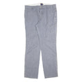 BENDMON Mens Cotton Blend Blue Pinstripe Regular Fit Straight Trousers W36 L33