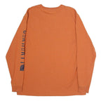 CARHARTT Mens Orange Long Sleeve Crew Neck Cotton T-Shirt L Sleeve Logo