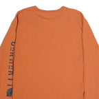 CARHARTT Mens Orange Long Sleeve Crew Neck Cotton T-Shirt L Sleeve Logo