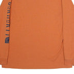 CARHARTT Mens Orange Long Sleeve Crew Neck Cotton T-Shirt L Sleeve Logo