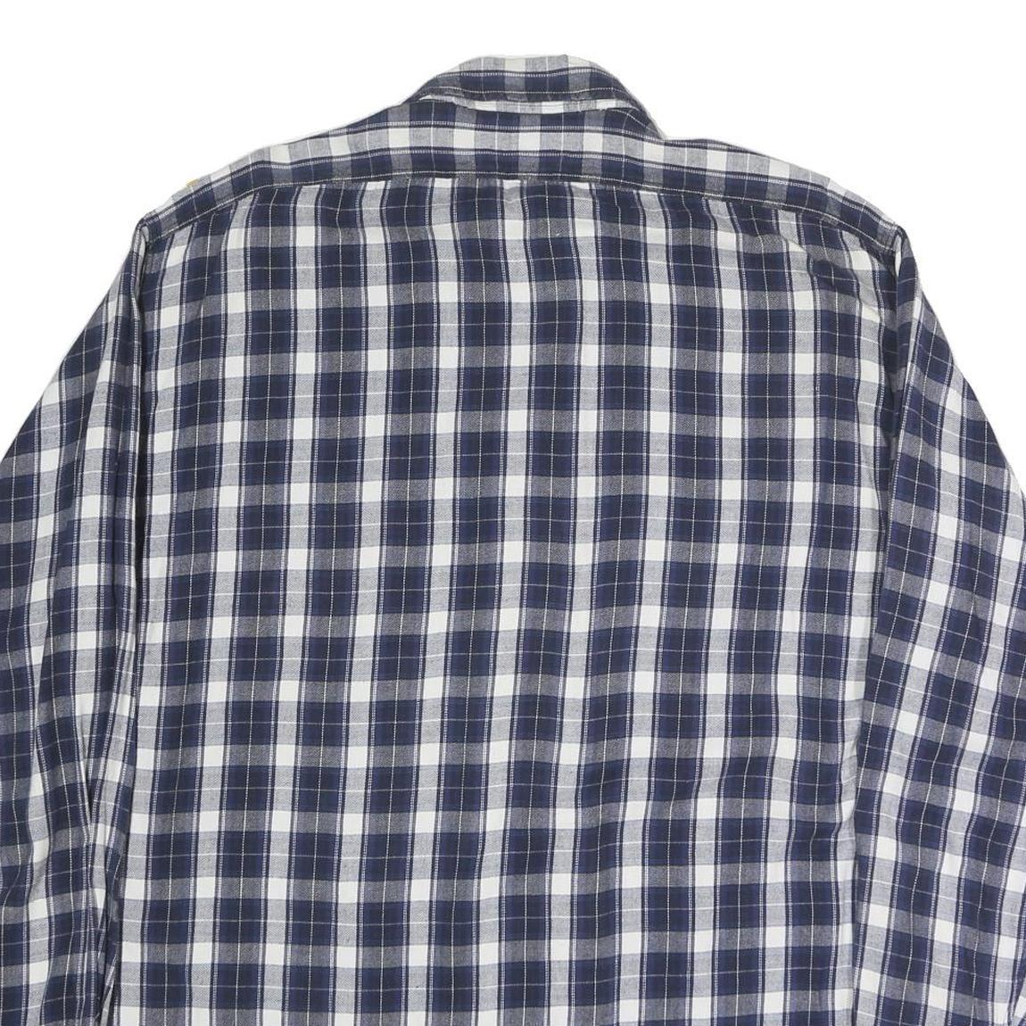 POLO RALPH LAUREN Mens Blue & White Check Shirt XL Classic Cotton Long Sleeve