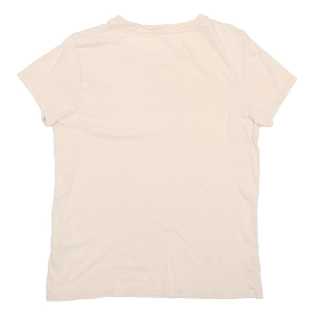 LEVI'S Womens Cream S Short Sleeve Crew Neck Logo Print T-Shirt
