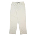DOCKERS Mens Cotton Blend White Regular Straight Trousers W34 L32 Classic Zip