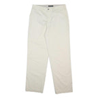 DOCKERS Mens Cotton Blend White Regular Straight Trousers W34 L32 Classic Zip