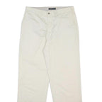 DOCKERS Mens Cotton Blend White Regular Straight Trousers W34 L32 Classic Zip
