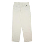 DOCKERS Mens Cotton Blend White Regular Straight Trousers W34 L32 Classic Zip