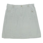 CHEROKEE Womens Grey Cotton Blend Casual Mini Skirt M Button Pockets