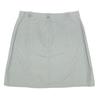 CHEROKEE Womens Grey Cotton Blend Casual Mini Skirt M Button Pockets