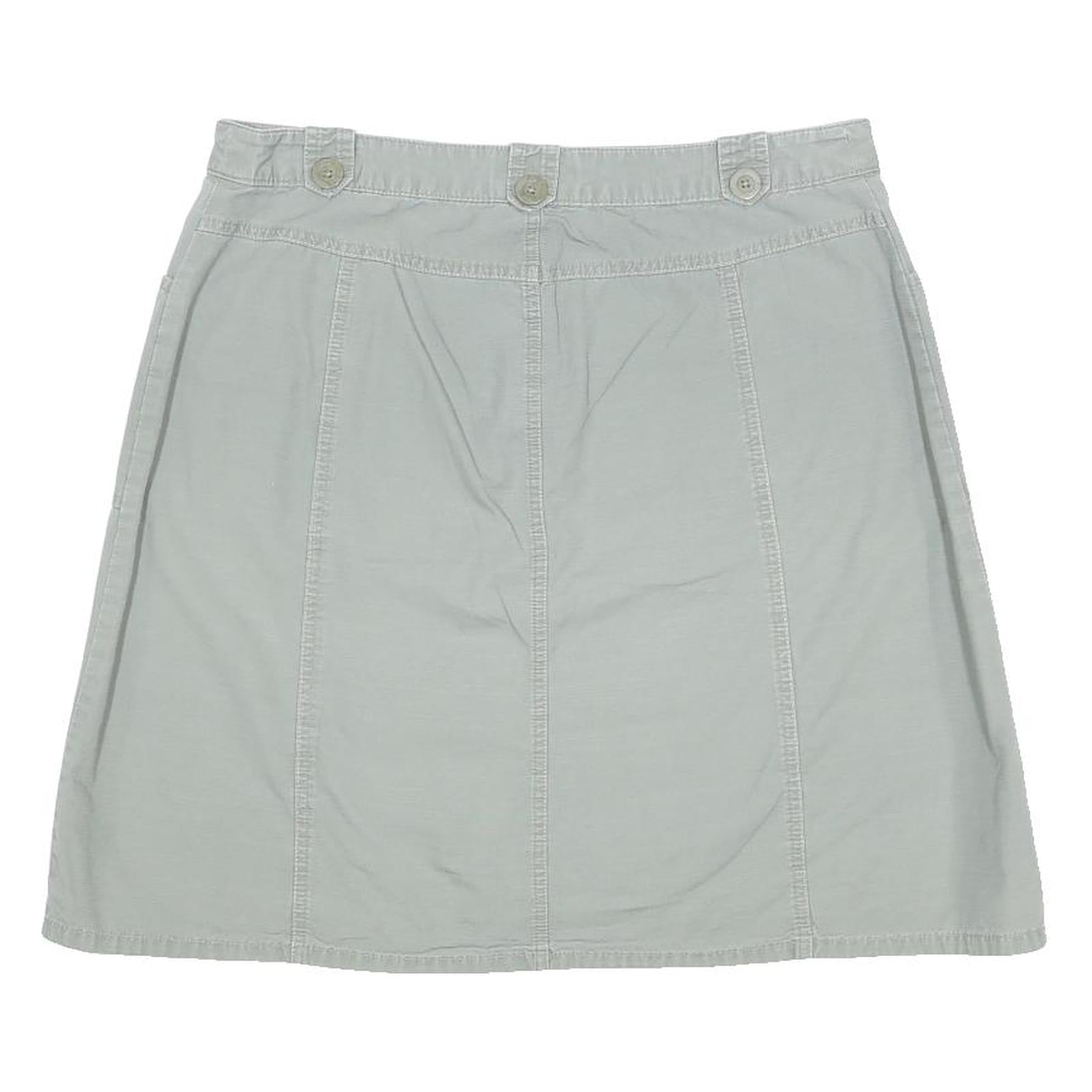 CHEROKEE Womens Grey Cotton Blend Casual Mini Skirt M Button Pockets
