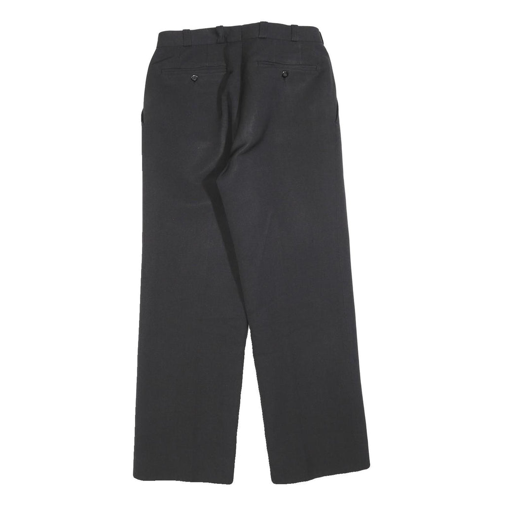 VON ARX Womens Black Regular Fit Straight Trousers W30 L30 Classic Zip Closure