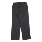 VON ARX Womens Black Regular Fit Straight Trousers W30 L30 Classic Zip Closure