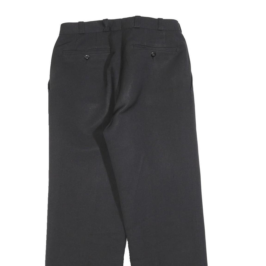 VON ARX Womens Black Regular Fit Straight Trousers W30 L30 Classic Zip Closure