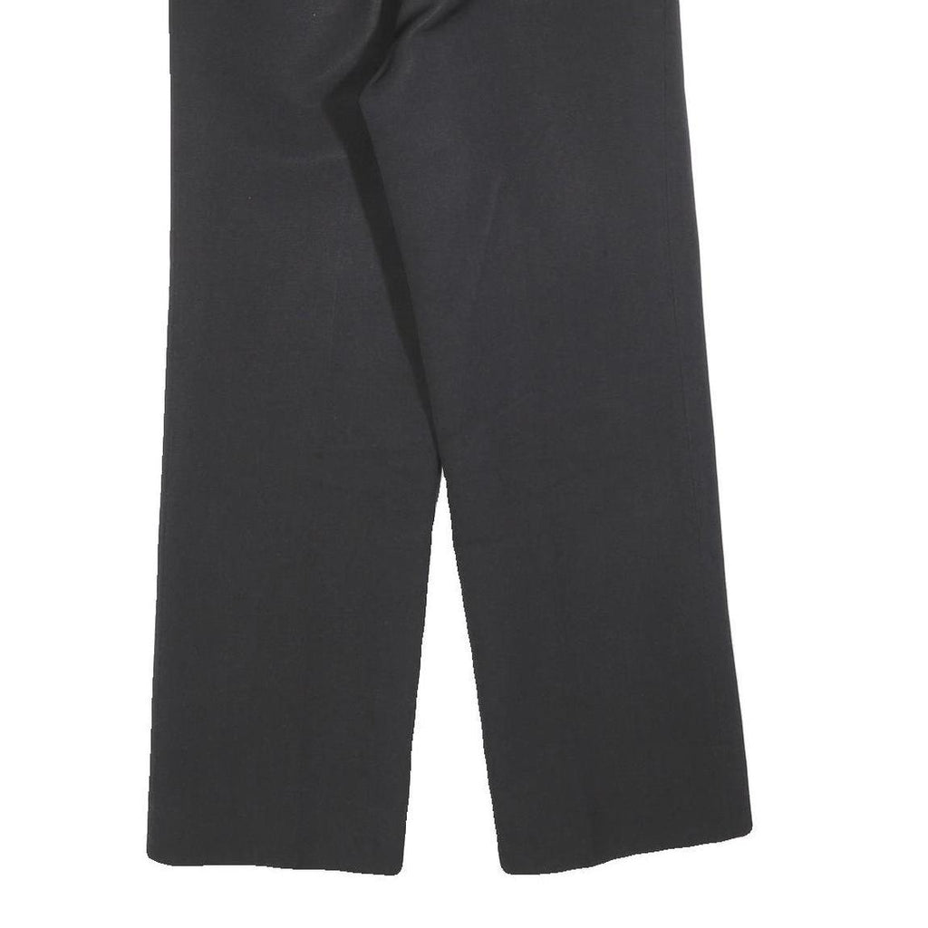 VON ARX Womens Black Regular Fit Straight Trousers W30 L30 Classic Zip Closure